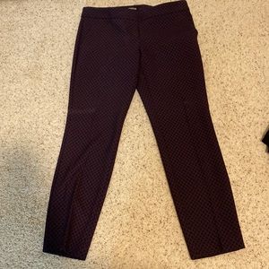 Size 6R Express Columnist Ankle Pant - Navy Blue & Maroon